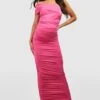 Maternité - Robe De Grossesse Froncée Asymétrique -BOOHO Kleidung Magasin gzz56168 hot20pink xl