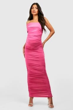 Maternité - Robe De Grossesse Froncée Asymétrique -BOOHO Kleidung Magasin gzz56168 hot20pink xl 2