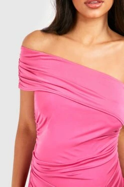 Maternité - Robe De Grossesse Froncée Asymétrique -BOOHO Kleidung Magasin gzz56168 hot20pink xl 3