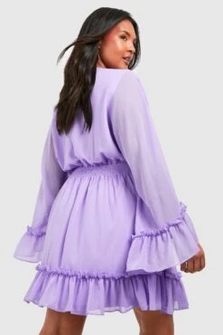 Grande Taille - Robe Babydoll à Manches Larges -BOOHO Kleidung Magasin gzz56725 lilac xl 1