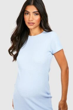 Maternité - Robe De Grossesse Moulante Texturée Côtelée -BOOHO Kleidung Magasin gzz56753 blue xl 3