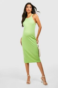 Maternité - Robe De Grossesse Moulante Côtelée -BOOHO Kleidung Magasin gzz56755 lime xl 2
