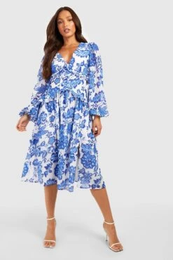 Tall - Robe Mi-longue Fleurie à Volants