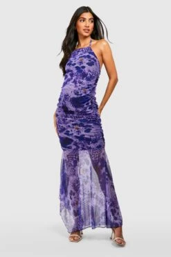 Maternité - Robe De Grossesse Longue Imprimé Abstrait -BOOHO Kleidung Magasin gzz56838 purple xl 2