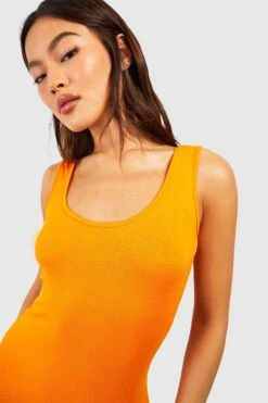 BOOHOO Robe Longue Basique à Col Rond -BOOHO Kleidung Magasin gzz57043 orange xl 3
