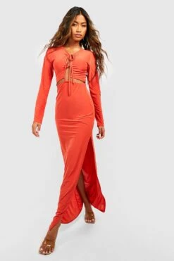 Robe Longue Soyeuse Nouée