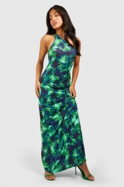 Petite - Robe Longue Asymétrique à Dos Croisé -BOOHO Kleidung Magasin gzz57192 green xl 2