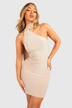 Robe Courte Drapée Soyeuse