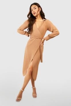 Robe Chemise Martelée à Ceinture