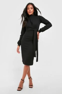 Robe Courte Nouée à Manches Larges -BOOHO Kleidung Magasin gzz57545 black xl 2