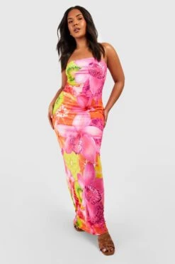 Grande Taille - Robe Bandeau à Imprimé Fruits -BOOHO Kleidung Magasin gzz57908 hot20pink xl 2