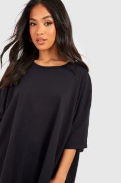 Petite - Robe T-shirt Basique En Coton -BOOHO Kleidung Magasin gzz58079 black xl 3