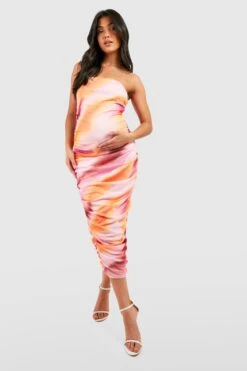 BOOHOO Maternité - Robe De Grossesse Mi-longue Froncée Tie Dye