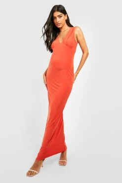 Maternité - Robe De Grossesse Longue Col V