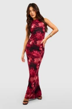 Robe Longue Imprimé Abstrait Dos Nageur