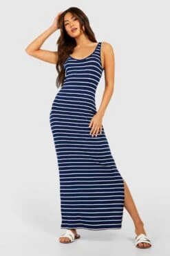 Robe Mi-longue à Rayures 8 Robe Mi-longue à Rayures -BOOHO Kleidung Magasin gzz58303 navy xl 2