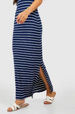 Robe Mi-longue à Rayures 9 Robe Mi-longue à Rayures -BOOHO Kleidung Magasin gzz58303 navy xl 3