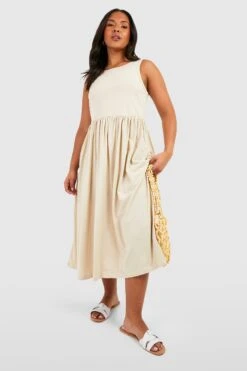 BOOHOO Grande Taille - Robe Mi-longue Sans Manches En Coton