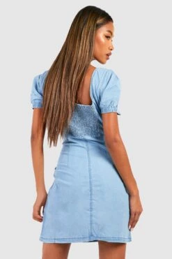 BOOHOO Robe Moulante En Jean à Col En Cœur -BOOHO Kleidung Magasin gzz59562 light20blue xl 1