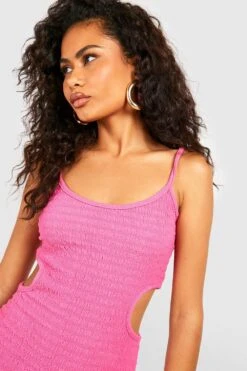 BOOHOO Robe Moulante Texturée Découpée -BOOHO Kleidung Magasin gzz59754 hot20pink xl 3