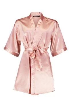 BOOHOO Robe De Chambre Satinée à Inscription Brides Squad -BOOHO Kleidung Magasin nzz89932 rose20gold xl 2