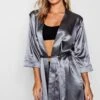 BOOHOO Robe De Chambre Satinée Style Kimono 2 BOOHOO Robe De Chambre Satinée Style Kimono -BOOHO Kleidung Magasin nzz90227 grey xl