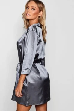 BOOHOO Robe De Chambre Satinée Style Kimono -BOOHO Kleidung Magasin nzz90227 grey xl 1