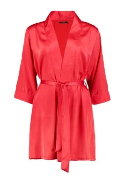 BOOHOO Robe De Chambre Style Kimono à Nouer -BOOHO Kleidung Magasin nzz99651 red xl 2