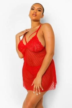 Grande Taille - Robe Nuisette En Tulle