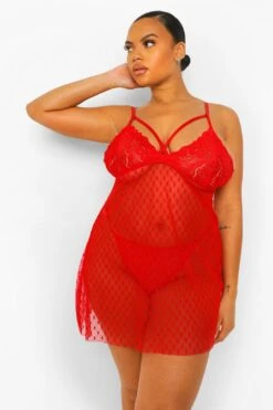 Grande Taille - Robe Nuisette En Tulle 8 Grande Taille - Robe Nuisette En Tulle -BOOHO Kleidung Magasin pzz00504 red xl 2