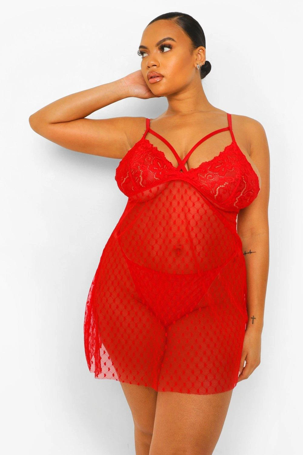 Grande Taille - Robe Nuisette En Tulle 5 Grande Taille - Robe Nuisette En Tulle â Image 3