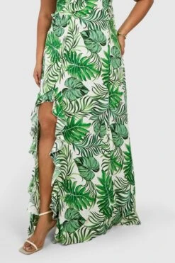 Grande Taille - Robe Longue à Bretelles Imprimé Tropical -BOOHO Kleidung Magasin pzz01754 white xl 2