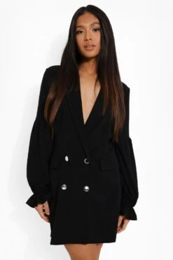 Petite - Robe Blazer à Manches Bouffantes