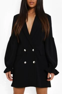 Petite - Robe Blazer à Manches Bouffantes -BOOHO Kleidung Magasin pzz02320 black xl 3