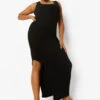 Grande Taille - Robe Longue à Col Carré -BOOHO Kleidung Magasin pzz02621 black xl