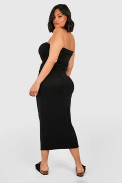 Grande Taille - Robe Longue Basique Bustier 7 Grande Taille - Robe Longue Basique Bustier -BOOHO Kleidung Magasin pzz02632 black xl 1