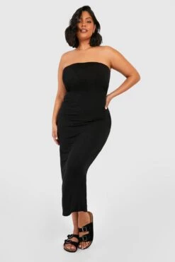 Grande Taille - Robe Longue Basique Bustier 8 Grande Taille - Robe Longue Basique Bustier -BOOHO Kleidung Magasin pzz02632 black xl 2