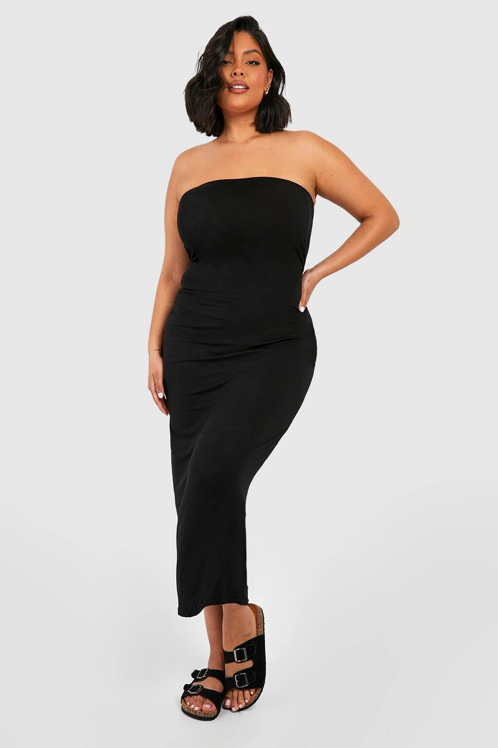Grande Taille - Robe Longue Basique Bustier 5 Grande Taille - Robe Longue Basique Bustier – Image 3