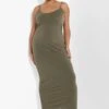 Grande Taille - Robe Longue Basique à Bretelles -BOOHO Kleidung Magasin pzz02834 khaki xl