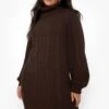 Grande Taille - Robe Pull En Maille Recyclée -BOOHO Kleidung Magasin pzz05562 chocolate xl