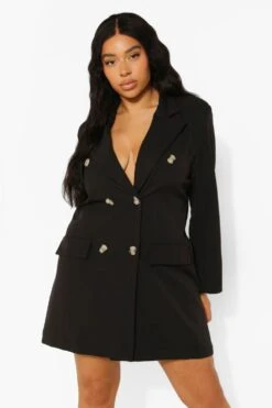 Grande Taille - Robe Blazer Oversize -BOOHO Kleidung Magasin pzz06591 black xl 3