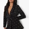 Petite - Robe Blazer Avec Détail En Perle -BOOHO Kleidung Magasin pzz07557 black xl