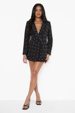 Petite - Robe Blazer Avec Détail En Perle -BOOHO Kleidung Magasin pzz07557 black xl 2