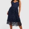 Grande Taille - Robe Patineuse Mi-longue En Crochet -BOOHO Kleidung Magasin pzz08460 navy xl