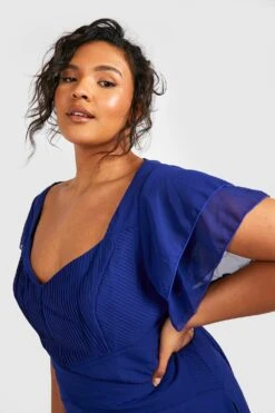 Grande Taille - Robe Mi-longue Habillée à Manches Courtes -BOOHO Kleidung Magasin pzz08501 navy xl 3