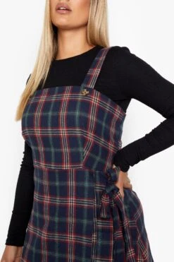 Grande Taille - Robe Salopette à Carreaux -BOOHO Kleidung Magasin pzz08609 navy xl 3