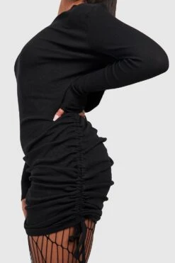 Grande Taille - Robe Moulante Côtelée à Manches Longues 9 Grande Taille - Robe Moulante Côtelée à Manches Longues -BOOHO Kleidung Magasin pzz08806 black xl 3