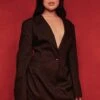 Grande Taille - Robe Blazer à Manches Longues -BOOHO Kleidung Magasin pzz08969 black xl
