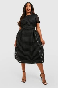 Grande Taille - Robe Mi-longue Ample Texturée