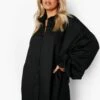 Grande Taille - Robe Chemise Oversize à Détails Froncés